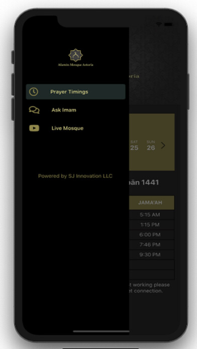 Emulate iPhone app Alamin Mosque Astoria using MyAndroid
