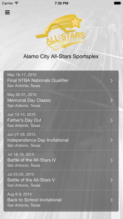 Emulate iPhone app Alamo City All-Stars Sportsplex using MyAndroid
