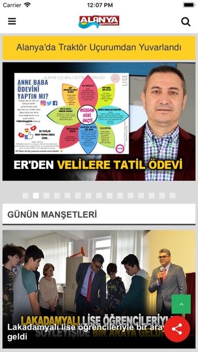 Emulate iPhone app Alanya Gazetesi using MyAndroid