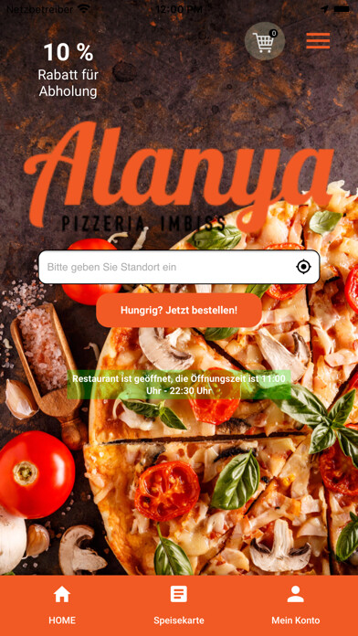 Emulate iPhone app Alanya Pizzeria Imbiss using MyAndroid Emulate iPhone app Alanya Pizzeria Imbiss using MyAndroid