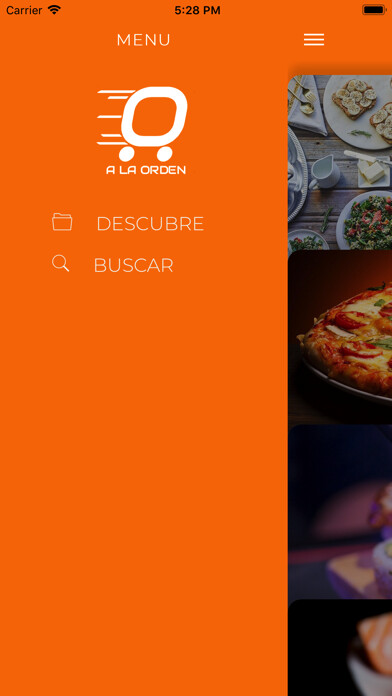 Emulate iPhone app A La Orden servicioadomicilio using MyAndroid