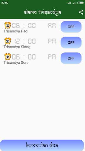 Run android online APK Alarm Trisandya dan Doa from MyAndroid or emulate Alarm Trisandya dan Doa using MyAndroid