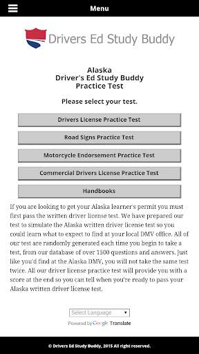 Run android online APK Alaska Driver License Test from MyAndroid or emulate Alaska Driver License Test using MyAndroid