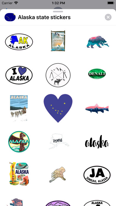Emulate iPhone app Alaska emoji - USA stickers using MyAndroid