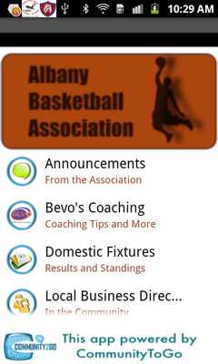 Emulate Android APK Albany Basketball Association