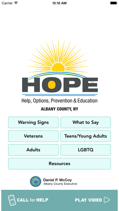 Emulate iPhone app Albany County HOPE using MyAndroid Emulate iPhone app Albany County HOPE using MyAndroid