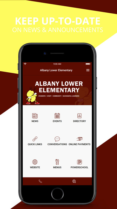 Emulate iPhone app Albany Lower Elementary using MyAndroid Emulate iPhone app Albany Lower Elementary using MyAndroid