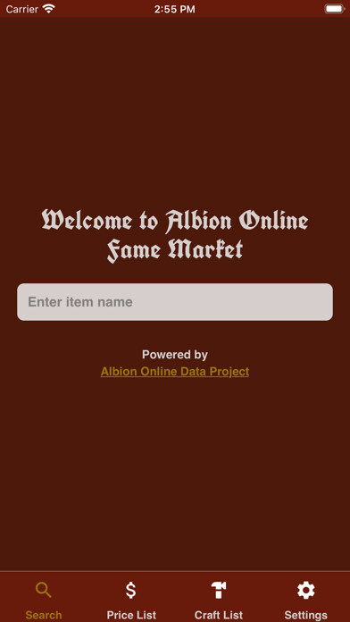 Emulate iPhone app Albion - Fame Market using MyAndroid