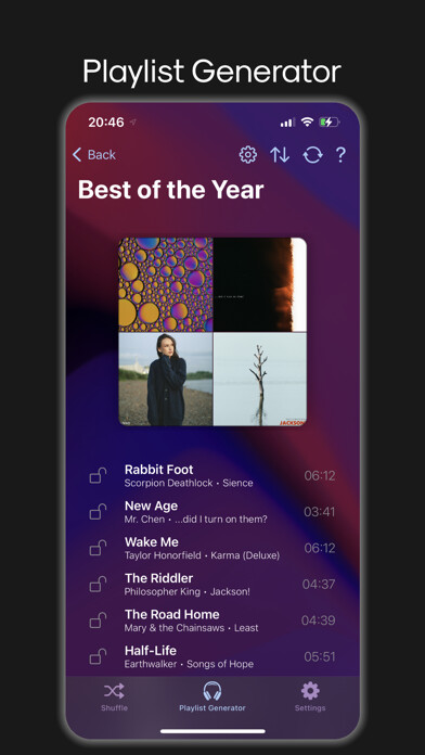 Emulate iPhone app Album Shuffle - Music Utility using MyAndroid