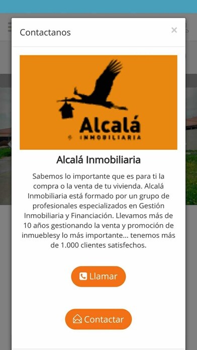 Emulate iPhone app Alcalá inmobiliaria using MyAndroid