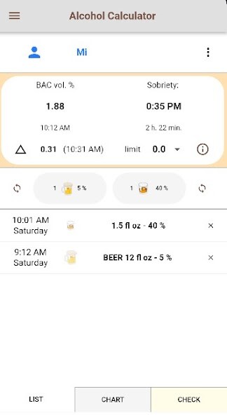 Run android online APK Alcohol Calculator - sobriety from MyAndroid or emulate Alcohol Calculator - sobriety using MyAndroid