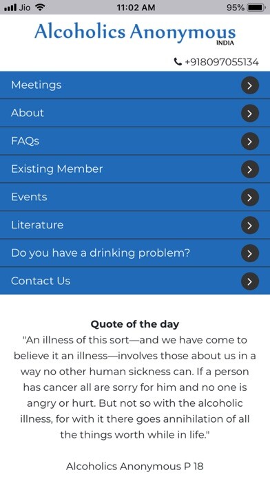 Emulate iPhone app Alcoholics Anonymous India using MyAndroid Emulate iPhone app Alcoholics Anonymous India using MyAndroid