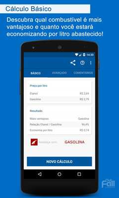 Emulate Android APK Alcool ou Gasolina? - Calculo Combustivel