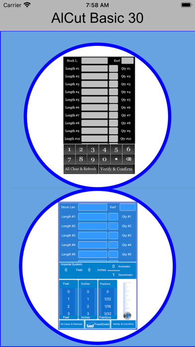 Emulate iPhone app AlCut Basic 30 Calculator using MyAndroid