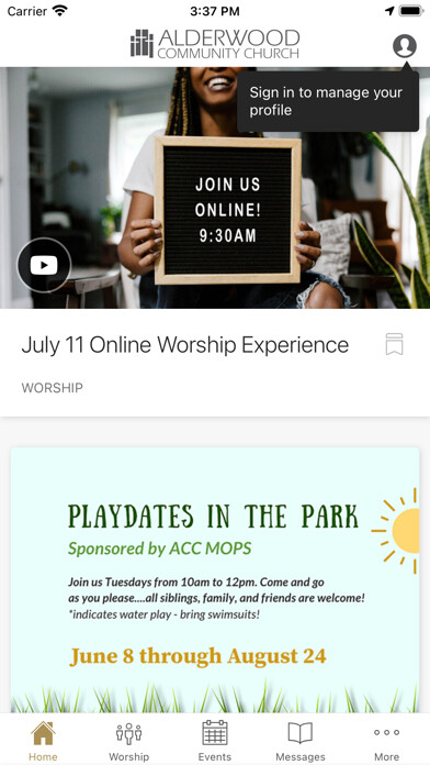 Emulate iPhone app Alderwood Community Church using MyAndroid Emulate iPhone app Alderwood Community Church using MyAndroid