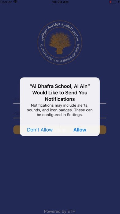 Emulate iPhone app Al Dhafra School Al Ain using MyAndroid