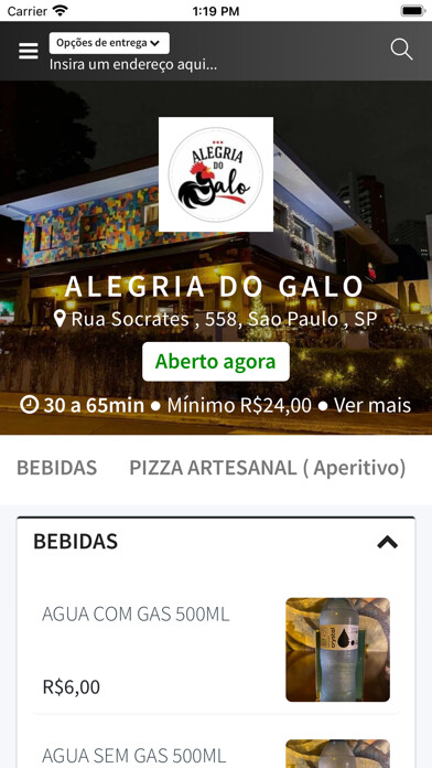 Emulate iPhone app Alegria do Galo using MyAndroid