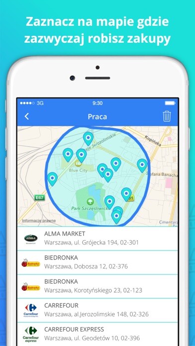 Emulate iPhone app AlertBasket - promocje, okazje i gazetki sklepowe z Twojej okolicy using MyAndroid
