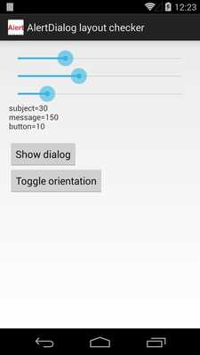 Emulate Android APK AlertDialog layout checker Emulate Android APK AlertDialog layout checker