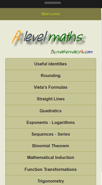 Run android online APK A Level Maths - Advanced Level Mathematics from MyAndroid or emulate A Level Maths - Advanced Level Mathematics using MyAndroid