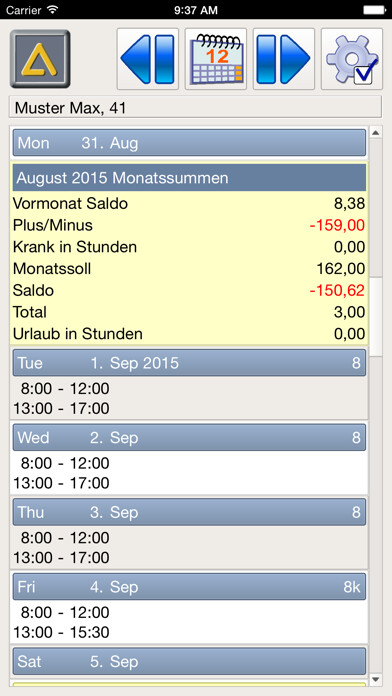 Emulate iPhone app ALEX Stundennachweis using MyAndroid Emulate iPhone app ALEX Stundennachweis using MyAndroid