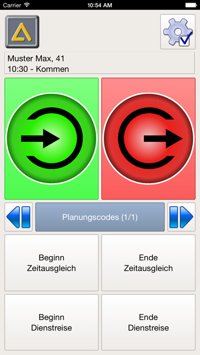 Emulate iPhone app ALEX Zeiterfassung using MyAndroid