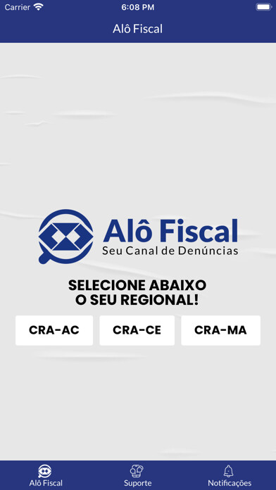 Emulate iPhone app Alô Fiscal using MyAndroid