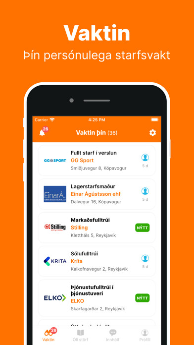 Emulate iPhone app Alfreð - Atvinnuleit using MyAndroid