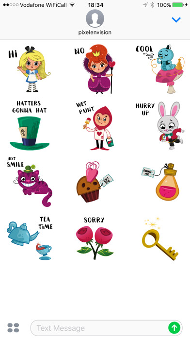 Emulate iPhone app Alice in Wonderland Stickers! using MyAndroid Emulate iPhone app Alice in Wonderland Stickers! using MyAndroid