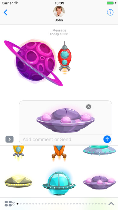Emulate iPhone app Alien planets - Stickers for iMessage using MyAndroid Emulate iPhone app Alien planets - Stickers for iMessage using MyAndroid