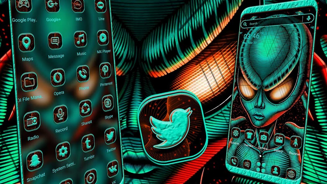 Run android online APK Alien Theme Launcher from MyAndroid or emulate Alien Theme Launcher using MyAndroid