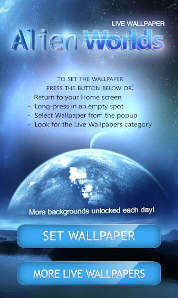 Emulate Android APK Alien Worlds Live Wallpaper