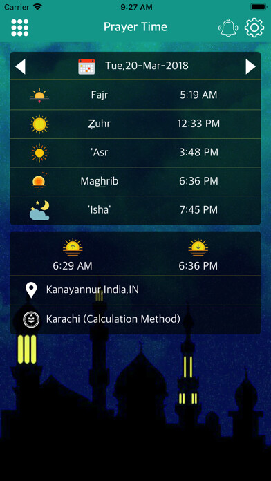 Emulate iPhone app Alim Prayer Minder using MyAndroid Emulate iPhone app Alim Prayer Minder using MyAndroid