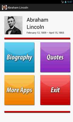Emulate Android APK A. Lincoln Biography  Quotes