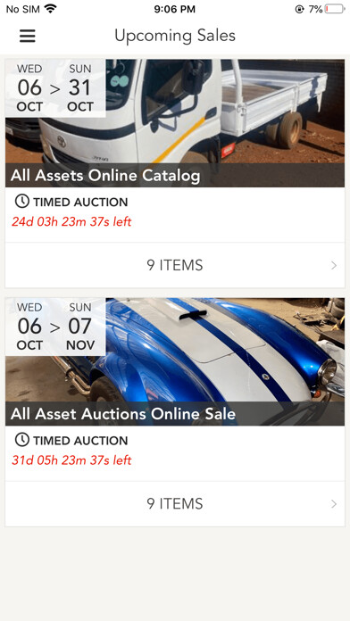 Emulate iPhone app All Asset Auctions using MyAndroid