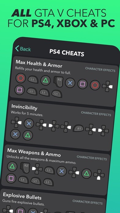 Emulate iPhone app All Cheats for GTA 5 (V) Codes using MyAndroid
