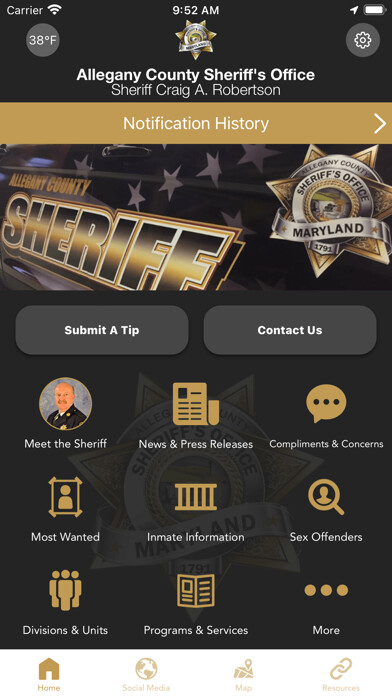 Emulate iPhone app Allegany County Sheriff MD using MyAndroid Emulate iPhone app Allegany County Sheriff MD using MyAndroid