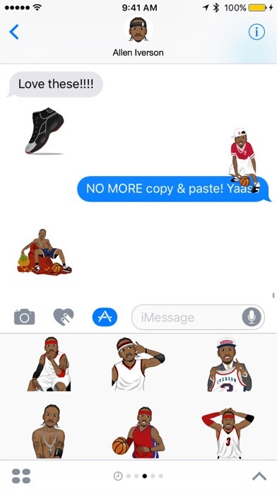 Emulate iPhone app Allen Iverson™ - Moji Stickers using MyAndroid