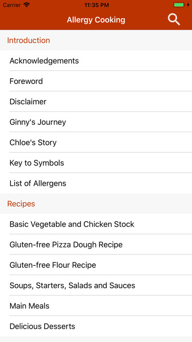 Emulate iPhone app Allergy Cooking using MyAndroid Emulate iPhone app Allergy Cooking using MyAndroid