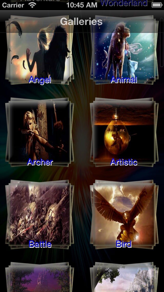 Emulate iPhone app All Fantasy Wallpapers using MyAndroid