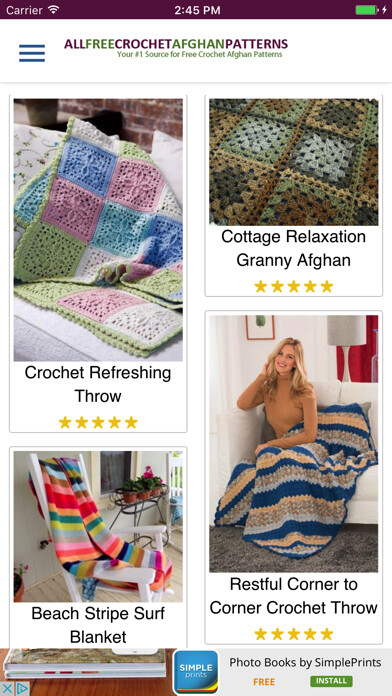 Emulate iPhone app AllFreeCrochetAfghanPatterns using MyAndroid Emulate iPhone app AllFreeCrochetAfghanPatterns using MyAndroid