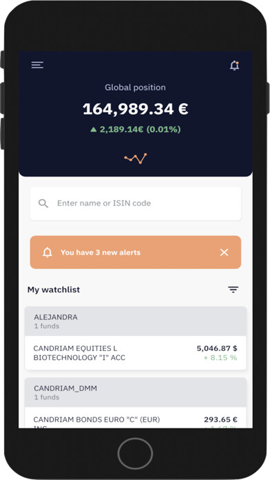 Emulate iPhone app Allfunds Connect using MyAndroid