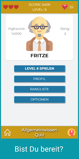 Run android online APK Allgemeinwissen Quiz App - kostenloses Quizspiel from MyAndroid or emulate Allgemeinwissen Quiz App - kostenloses Quizspiel using MyAndroid