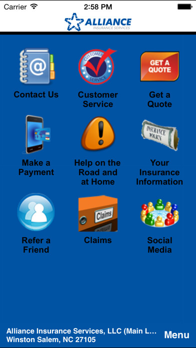 Emulate iPhone app Alliance Insurance using MyAndroid