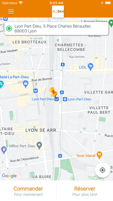 Emulate iPhone app Allo Taxi Lyon using MyAndroid