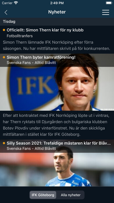 Emulate iPhone app Allsvenskan 2023 using MyAndroid