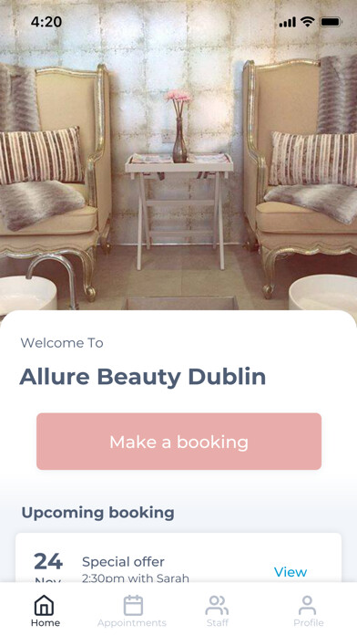 Emulate iPhone app Allure Beauty Dublin using MyAndroid Emulate iPhone app Allure Beauty Dublin using MyAndroid