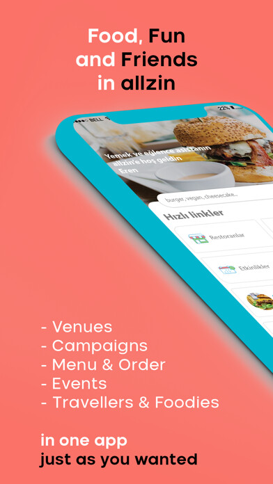 Emulate iPhone app allzin- Nearby Venues & Events using MyAndroid