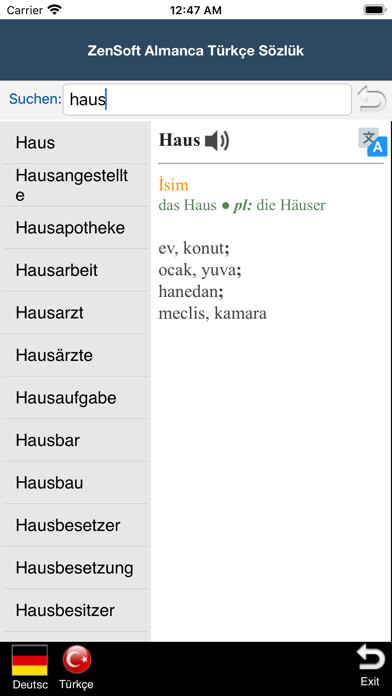 Emulate iPhone app Almanca Türkçe Sözlük -Zensoft using MyAndroid Emulate iPhone app Almanca Türkçe Sözlük -Zensoft using MyAndroid