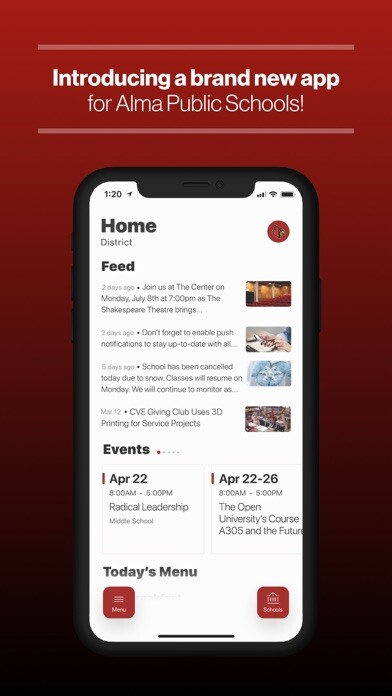 Emulate iPhone app Alma Public Schools using MyAndroid
